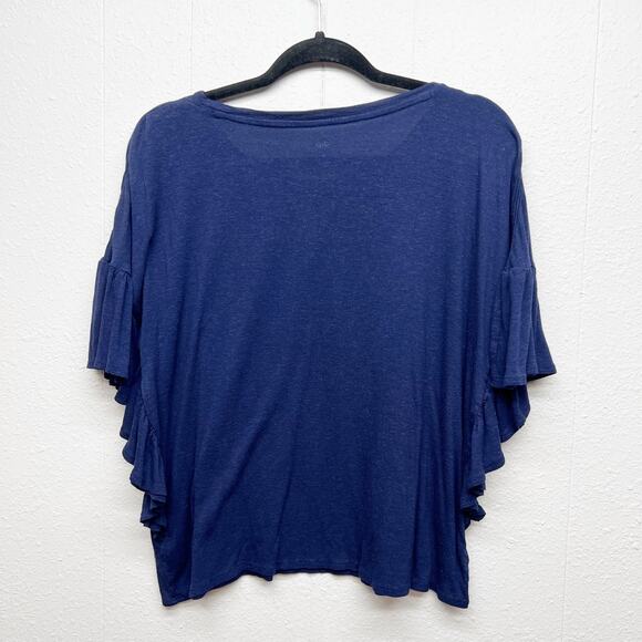 Dip Linen Blend Ruffle Trim Workwear Casual Relaxed Breathable Womens Top Small - Picture 5 of 11